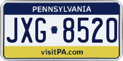 PA license plate JXG8520