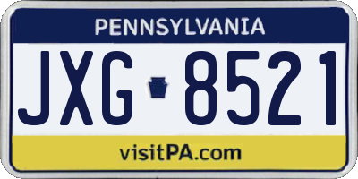 PA license plate JXG8521