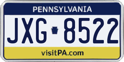 PA license plate JXG8522
