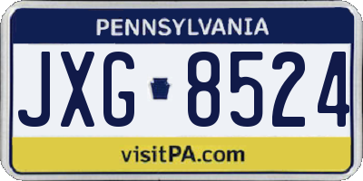 PA license plate JXG8524