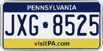 PA license plate JXG8525