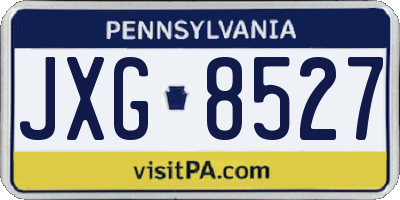 PA license plate JXG8527