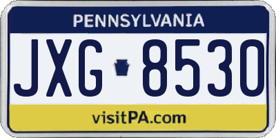 PA license plate JXG8530