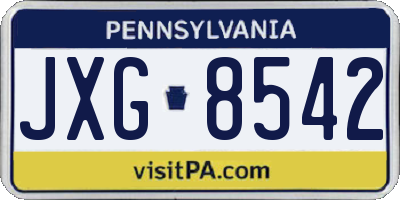 PA license plate JXG8542