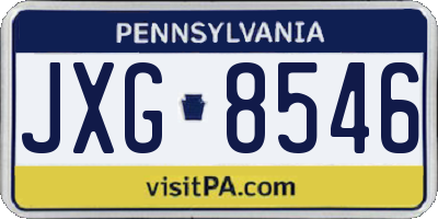PA license plate JXG8546