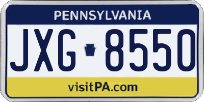 PA license plate JXG8550