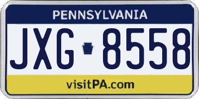 PA license plate JXG8558