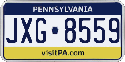 PA license plate JXG8559