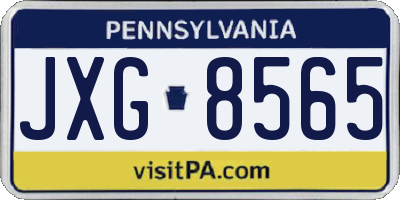 PA license plate JXG8565