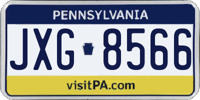 PA license plate JXG8566