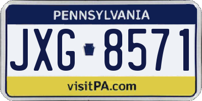 PA license plate JXG8571