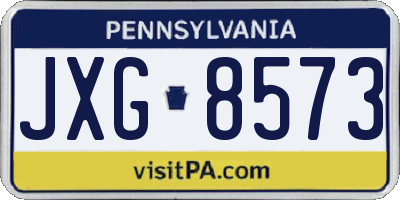 PA license plate JXG8573
