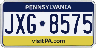 PA license plate JXG8575