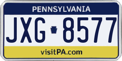 PA license plate JXG8577