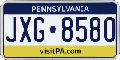 PA license plate JXG8580