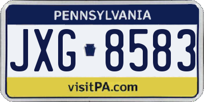 PA license plate JXG8583