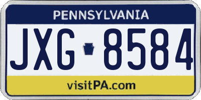 PA license plate JXG8584