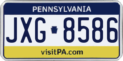 PA license plate JXG8586