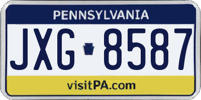 PA license plate JXG8587