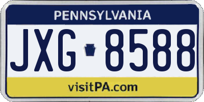 PA license plate JXG8588