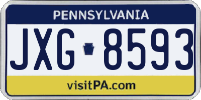 PA license plate JXG8593
