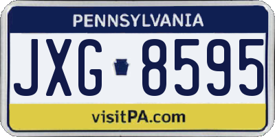 PA license plate JXG8595