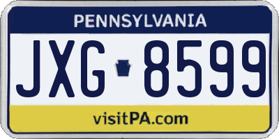 PA license plate JXG8599