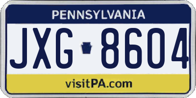 PA license plate JXG8604