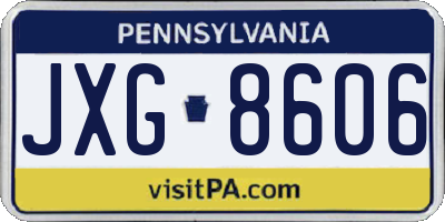 PA license plate JXG8606