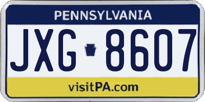 PA license plate JXG8607