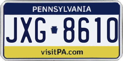PA license plate JXG8610