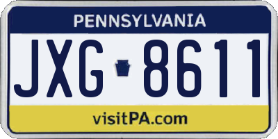 PA license plate JXG8611