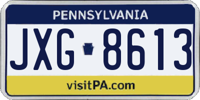 PA license plate JXG8613