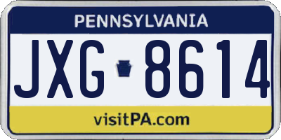 PA license plate JXG8614