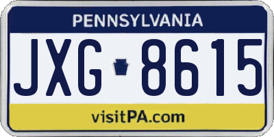 PA license plate JXG8615
