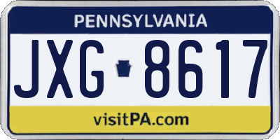 PA license plate JXG8617
