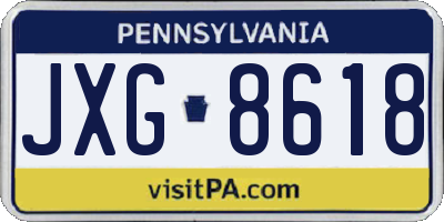 PA license plate JXG8618
