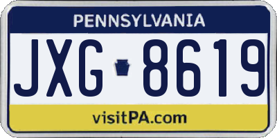 PA license plate JXG8619