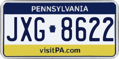 PA license plate JXG8622