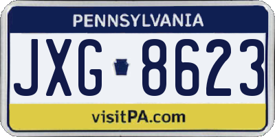 PA license plate JXG8623