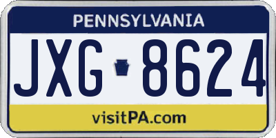PA license plate JXG8624