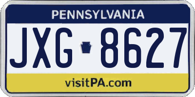 PA license plate JXG8627