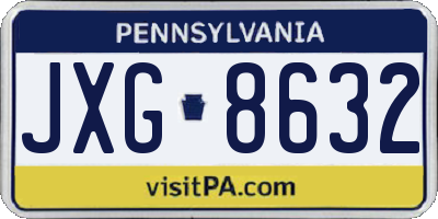 PA license plate JXG8632