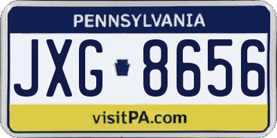 PA license plate JXG8656