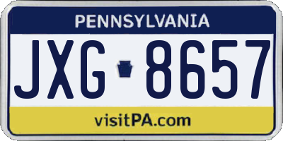 PA license plate JXG8657
