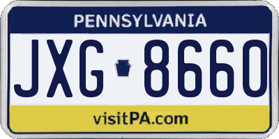 PA license plate JXG8660
