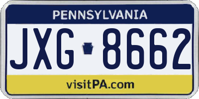 PA license plate JXG8662