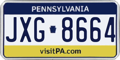 PA license plate JXG8664