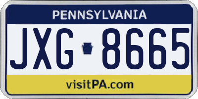 PA license plate JXG8665