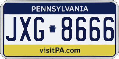 PA license plate JXG8666